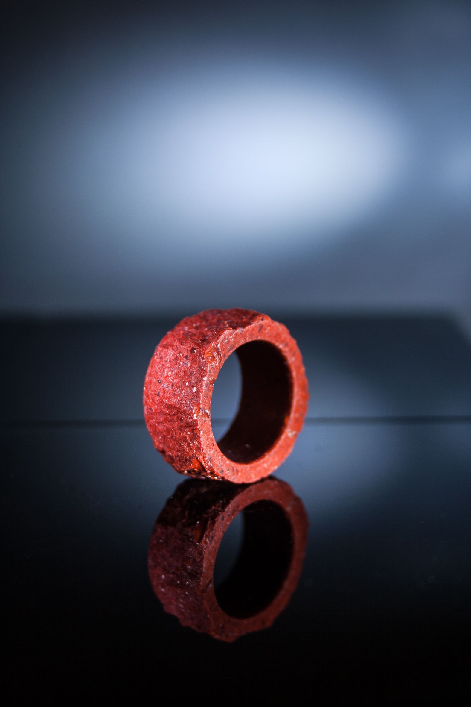 Quartz composite raw stone ring LapisNox