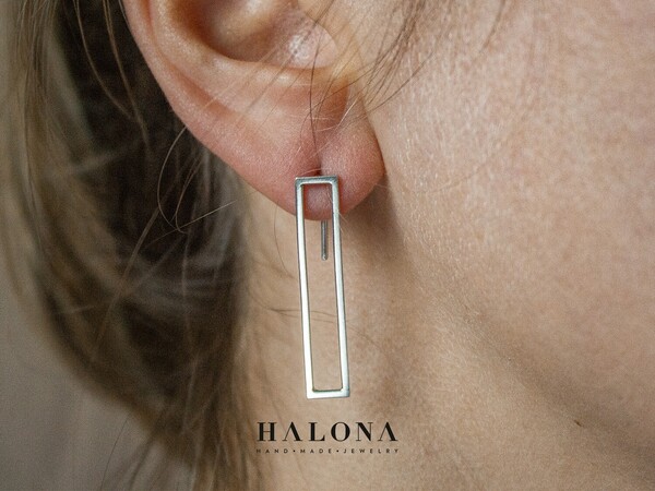 Handmade Silver stud Earrings Halona