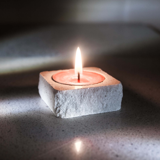 Lapis Nox stone candelholder