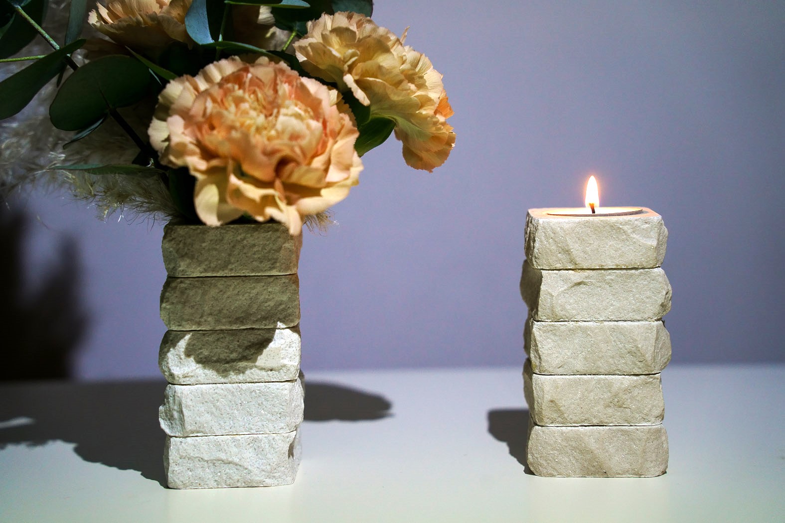 Lapis Nox candelholder made from stone