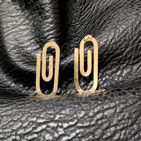 Stapler earrings Gold Natali