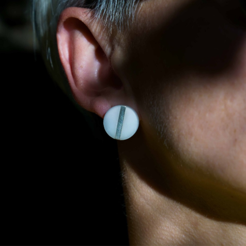 Lapis Nox stone earrings